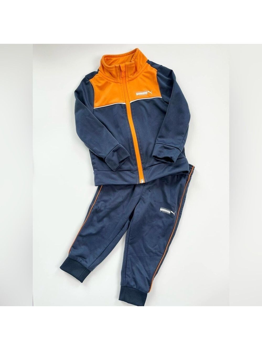 Puma Kids Matching Set in Navy and Orange